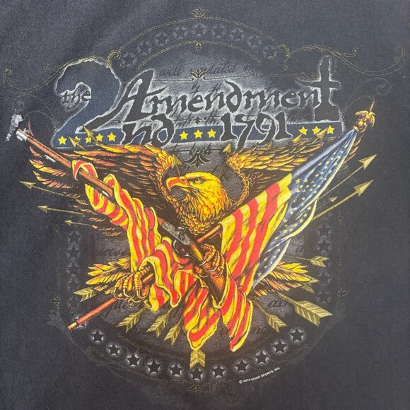 Vintage Alstyle Shirt Medium Heavyweight Cotton Crewneck Graphic Print Eagle USA - Picture 7 of 9